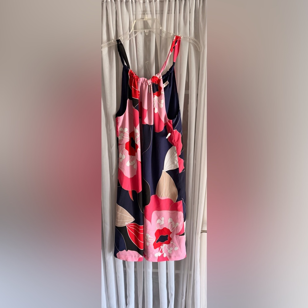 Tina Turk Rancho Floral Print Halter Dress Narcissus XS $278 Dress